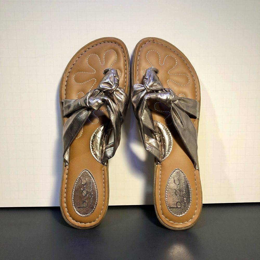 Womens BOC Born Concept Metallic Silver Slip On Sandals / Size 9 - Picture 6 of 9